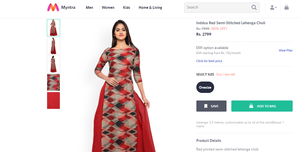 myntra indo western