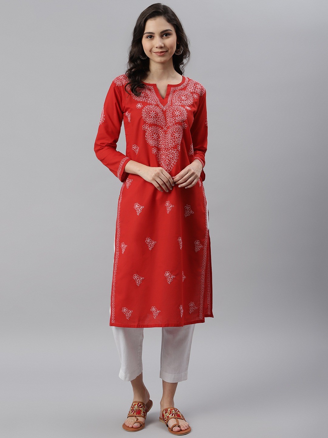 Styling Tips To Enhance Red Kurtis With Indo-Western Bottomwear